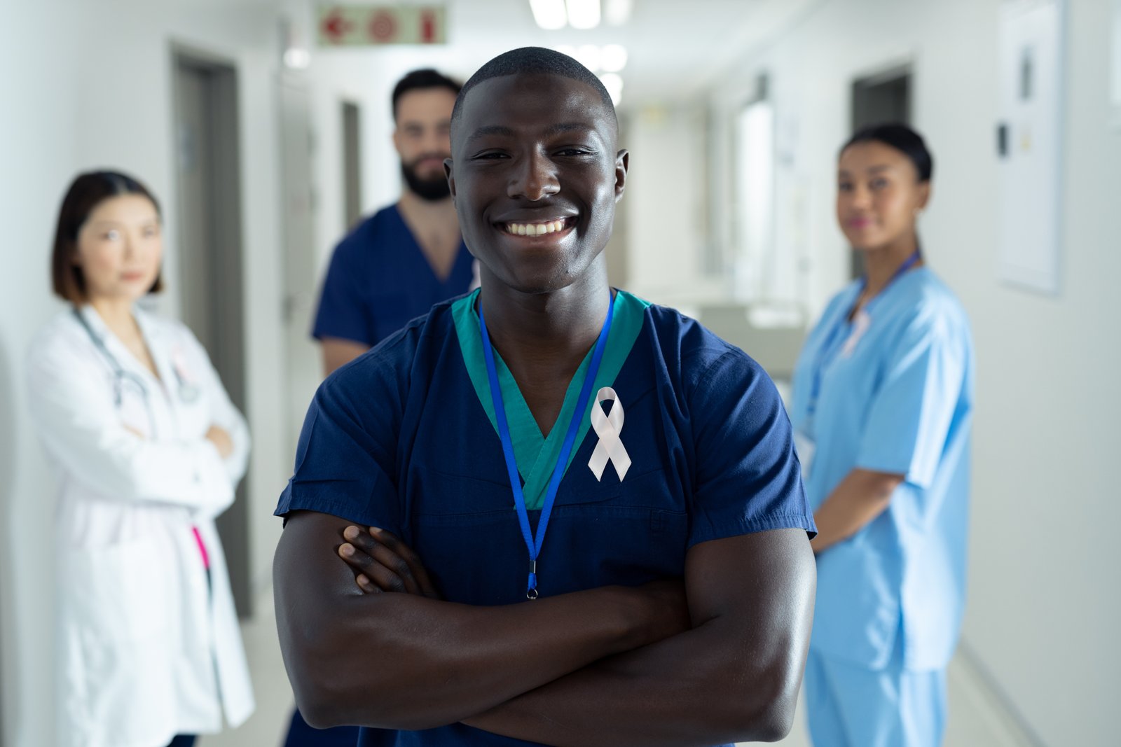 Healthcare professionals supporting people affected by cancer