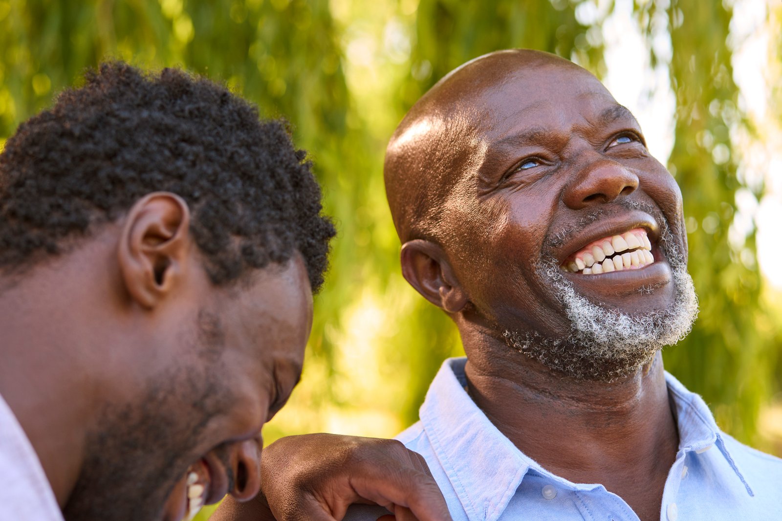 Two people sharing a joyful moment together