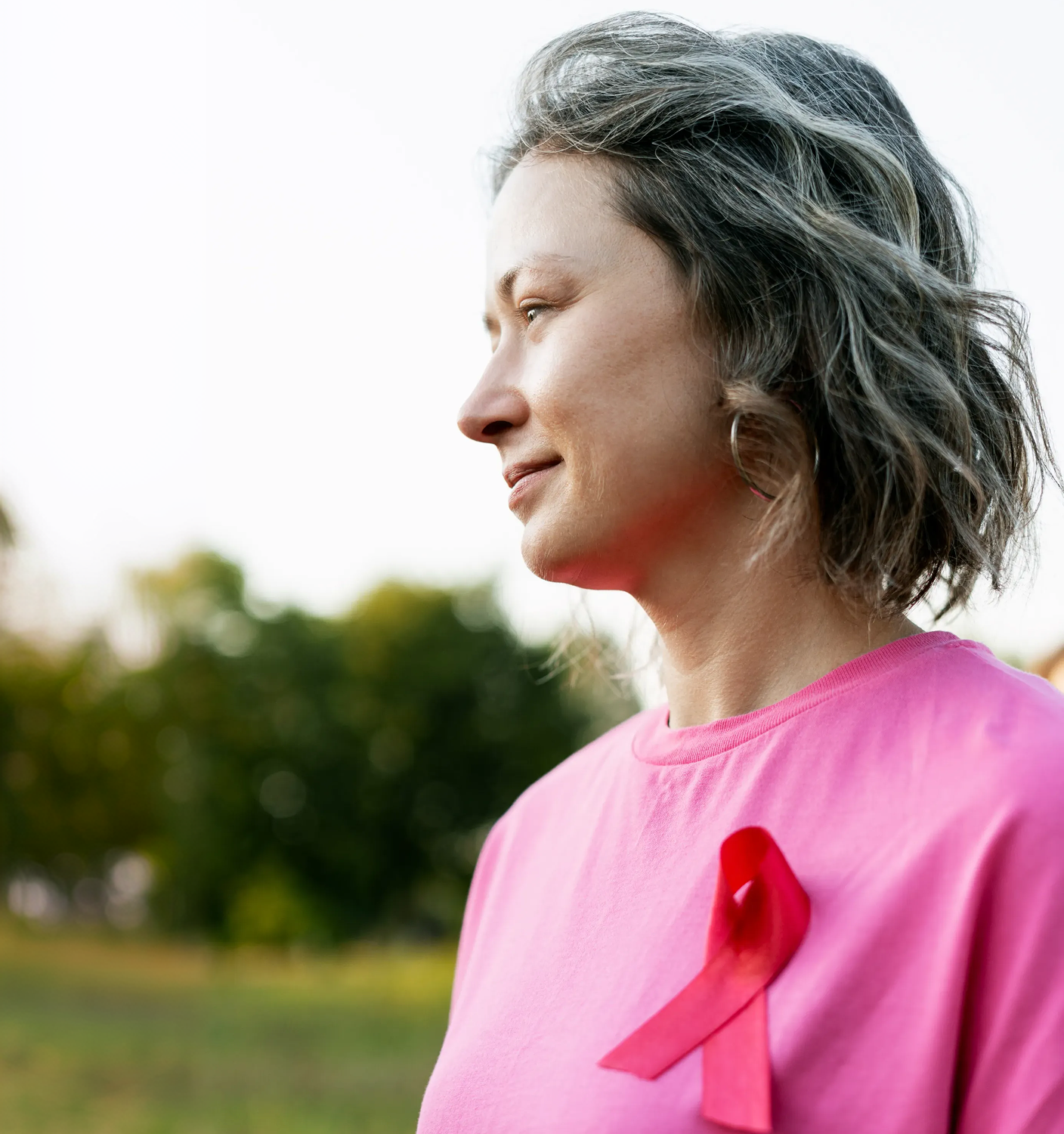 Person looking ahead after a cancer diagnosis